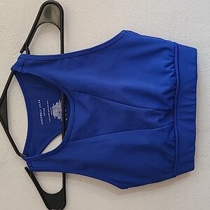 Women's XS dark blue sports bra high neck Sincerely Jules active lightly padded